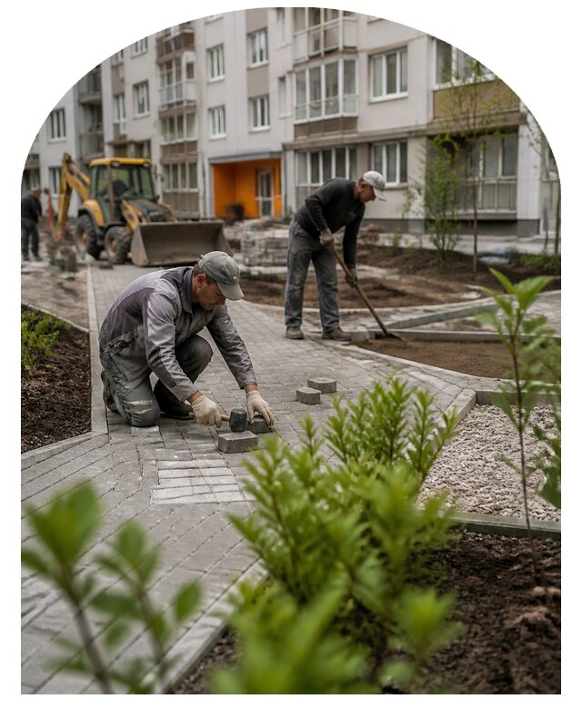 Благоустройство двора многоквартирного дома в Новошахтинске